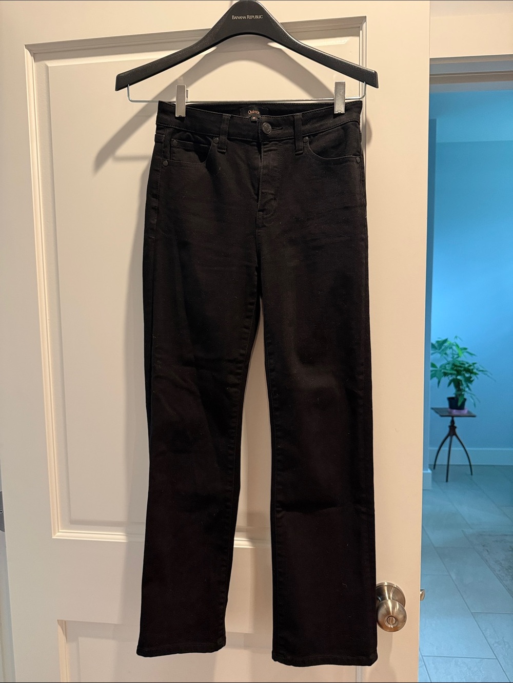 Quince Black Straight-Leg Jeans for Women